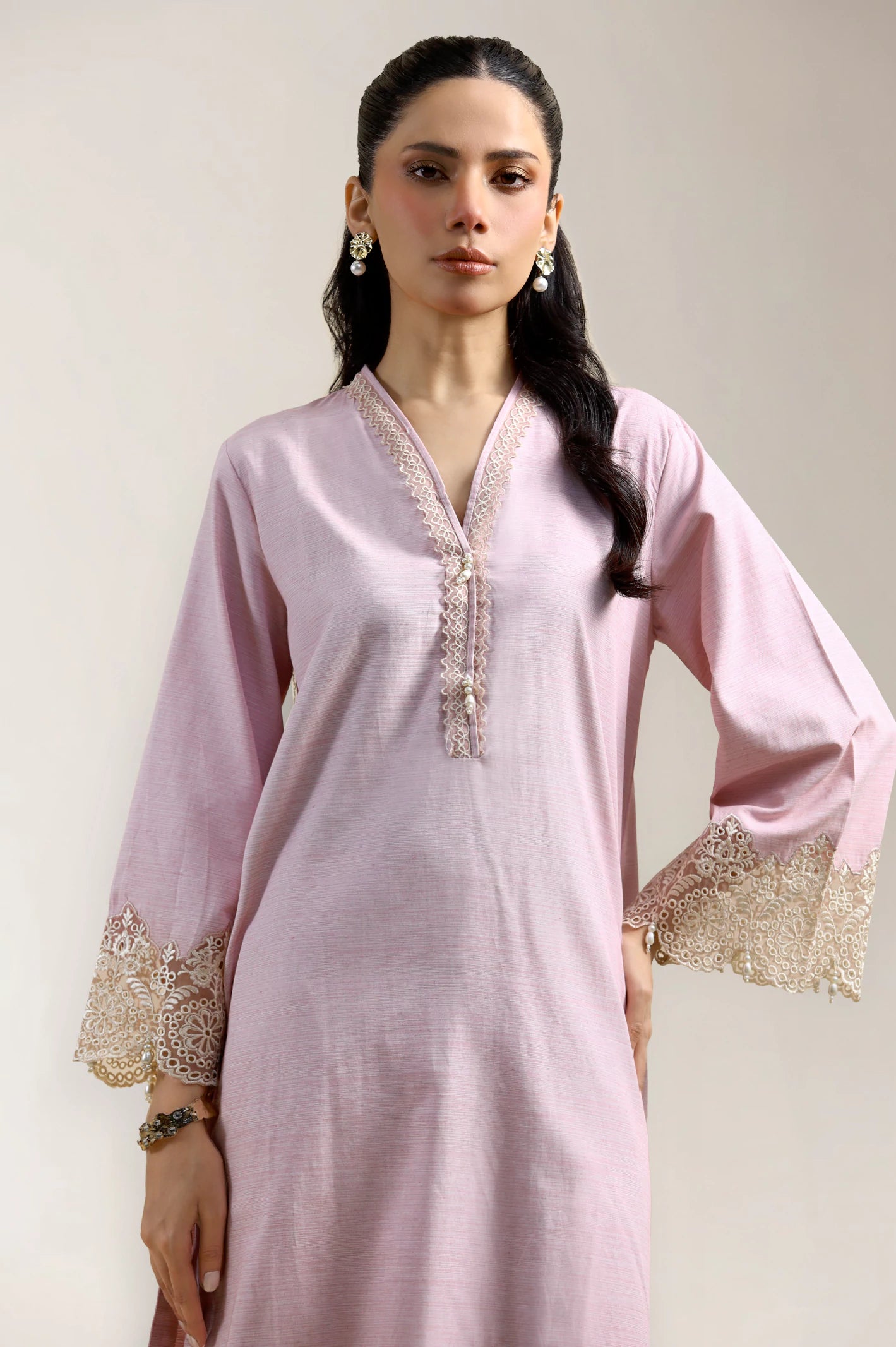 Pink Embroidered 2-Pc