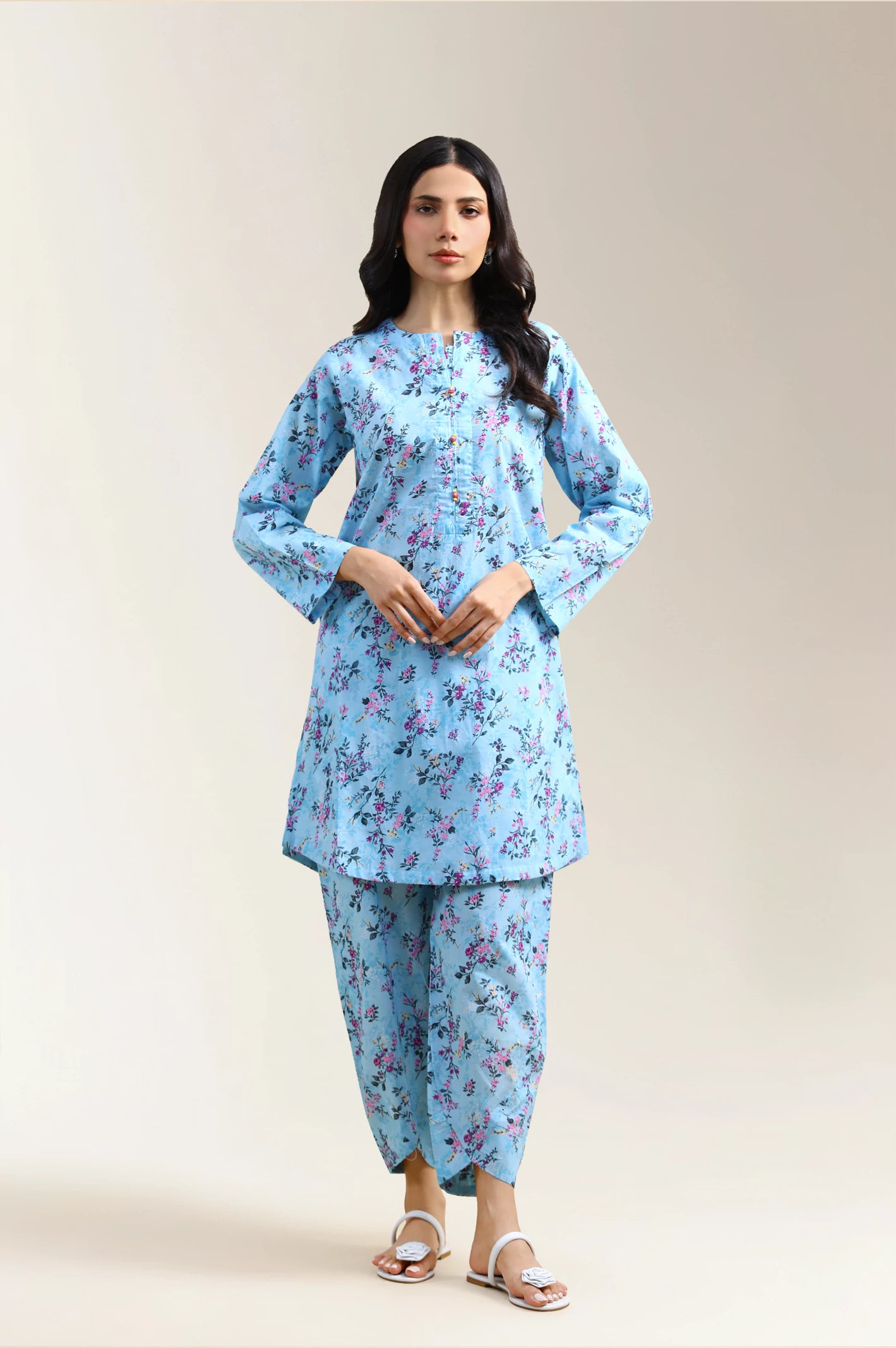 Light Blue Printed 2-Pc