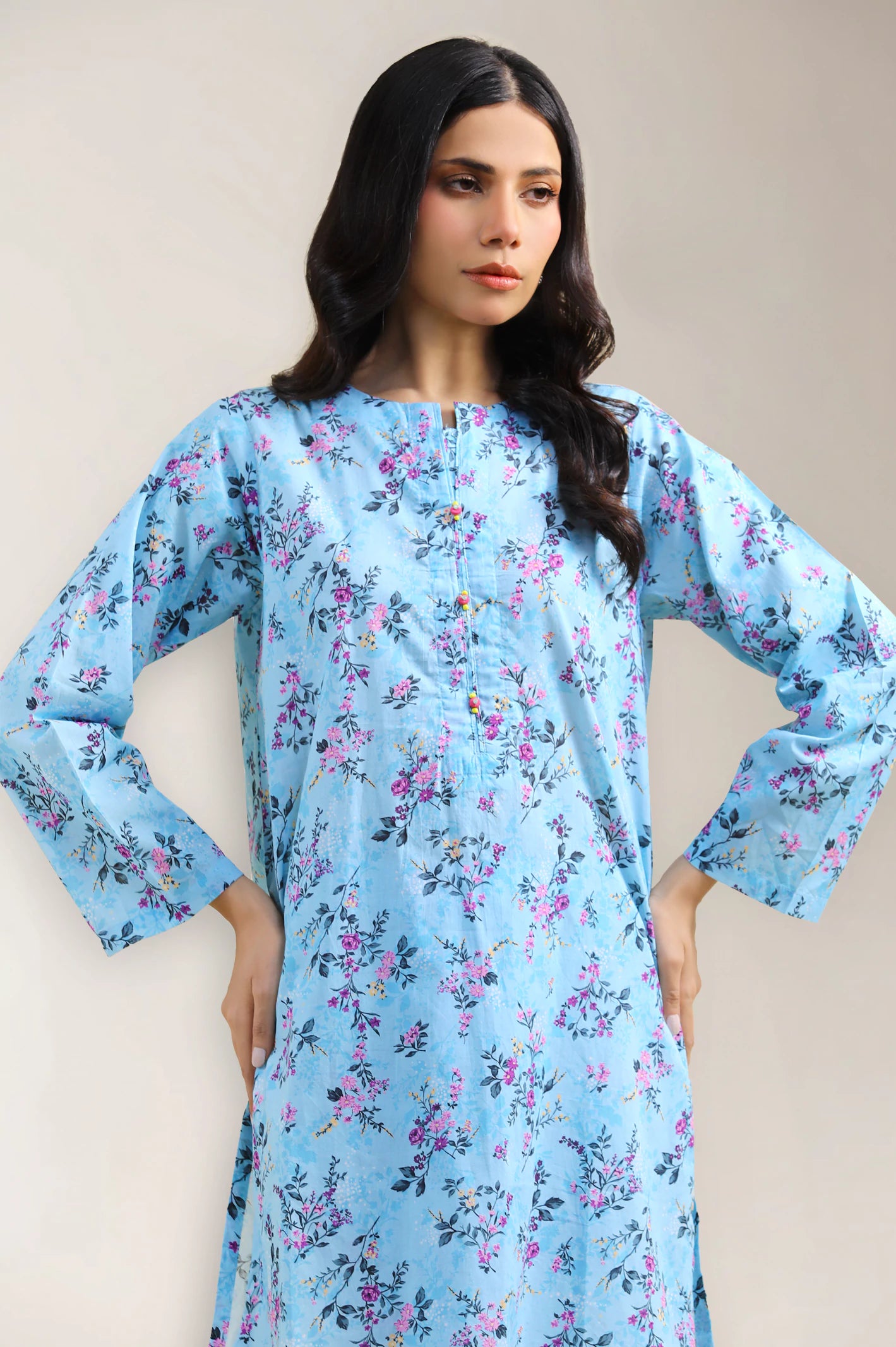 Light Blue Printed 2-Pc