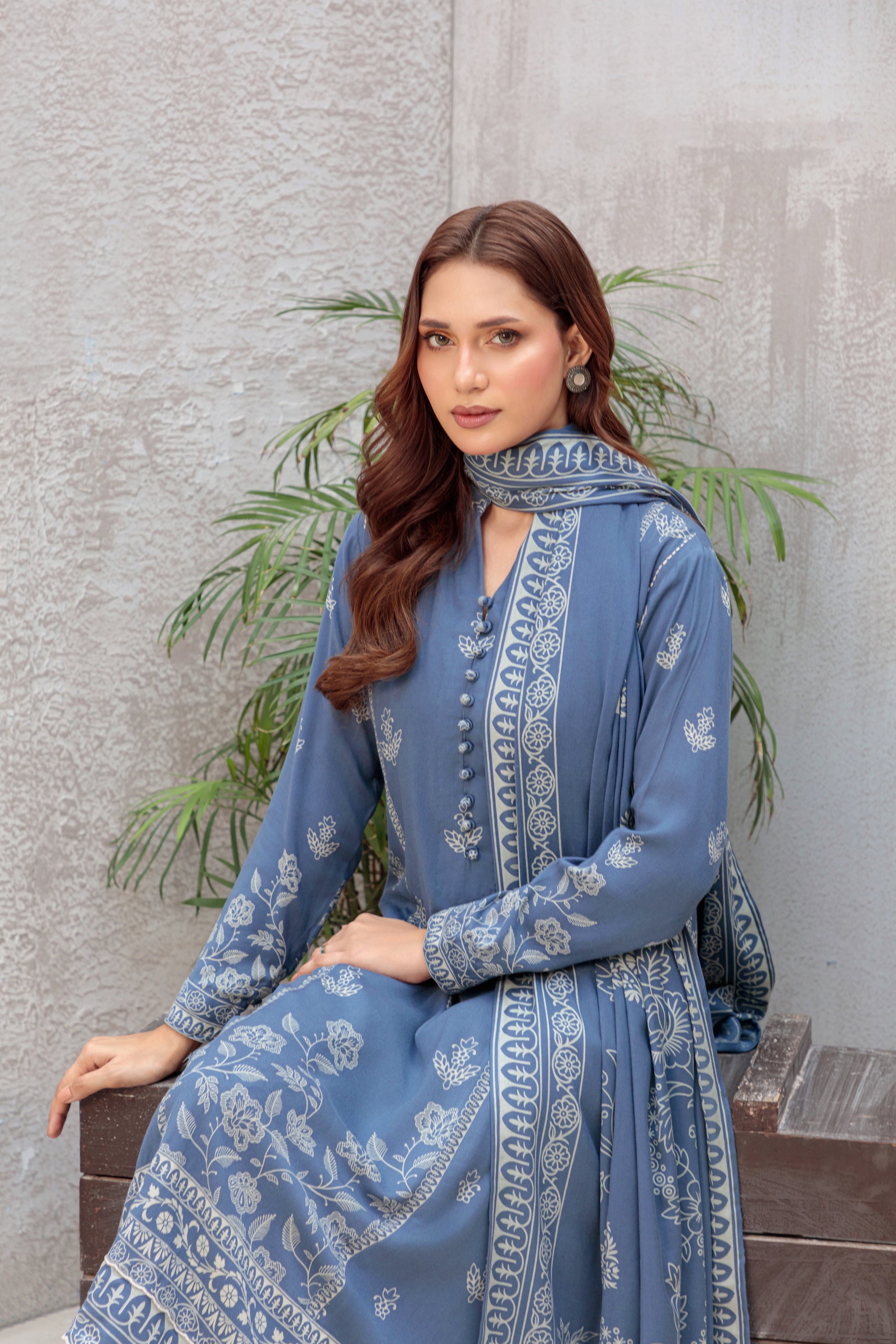 03-pc Pashmina Printed
