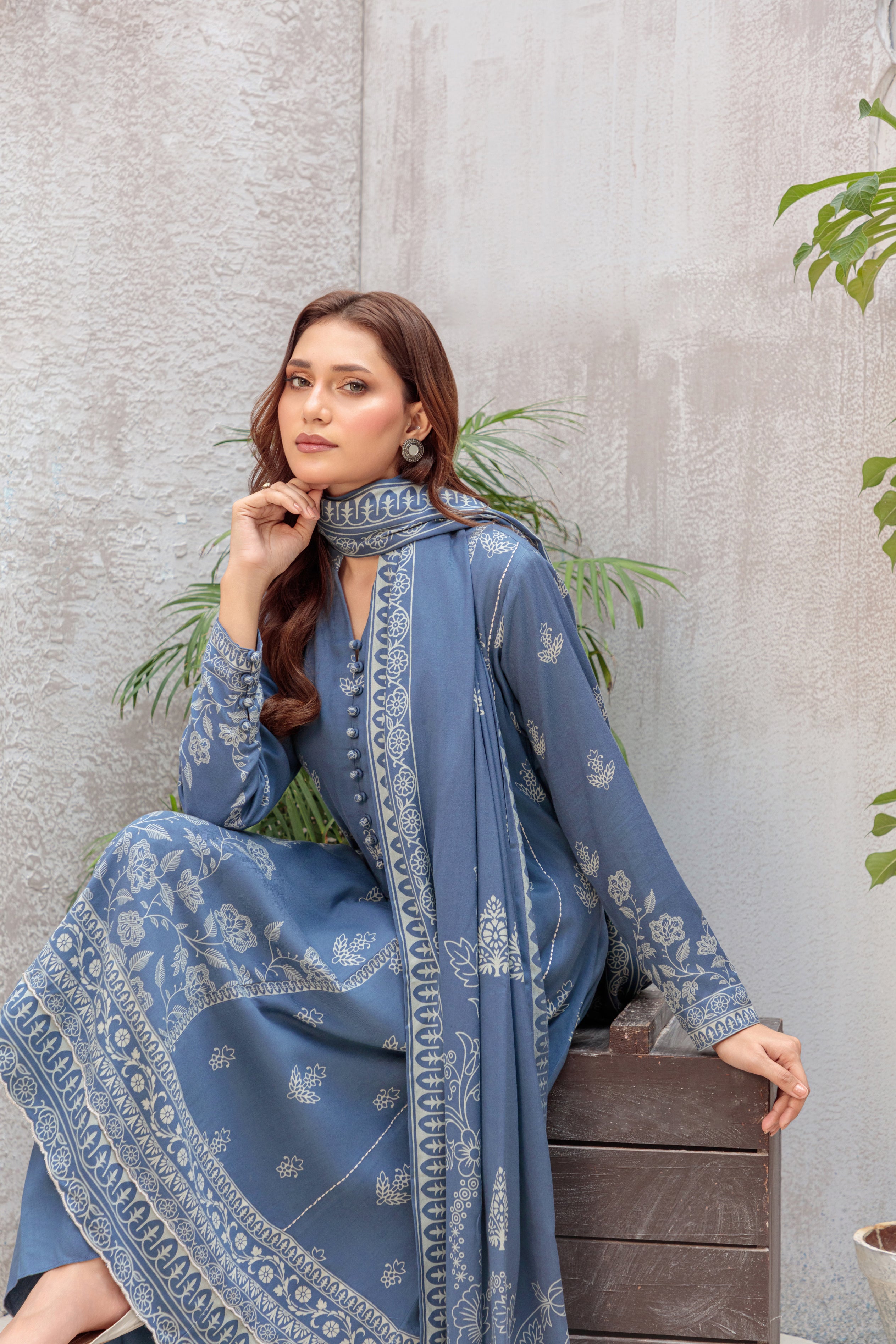 03-pc Pashmina Printed