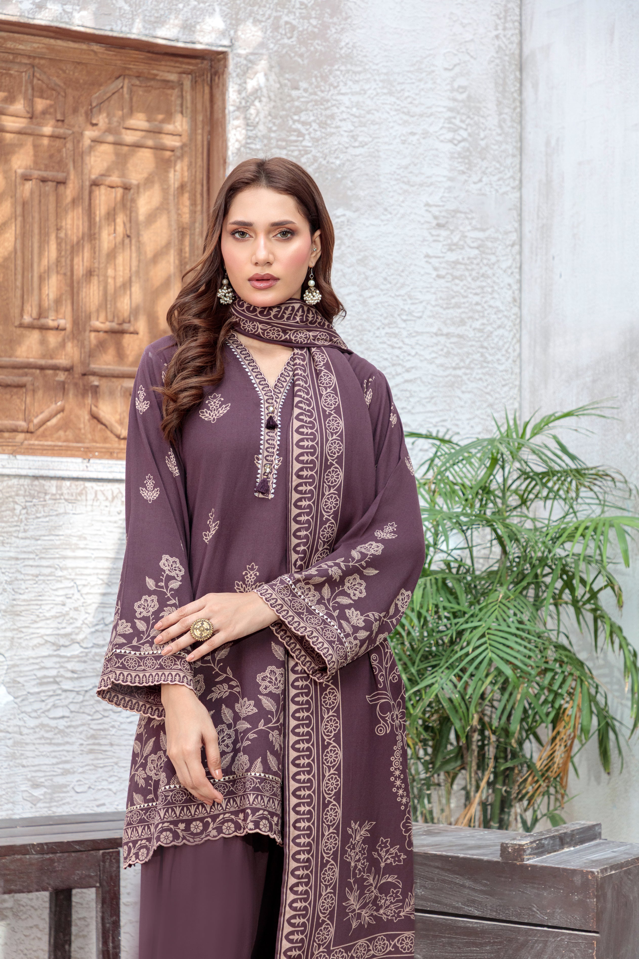 03-pc Pashmina Printed