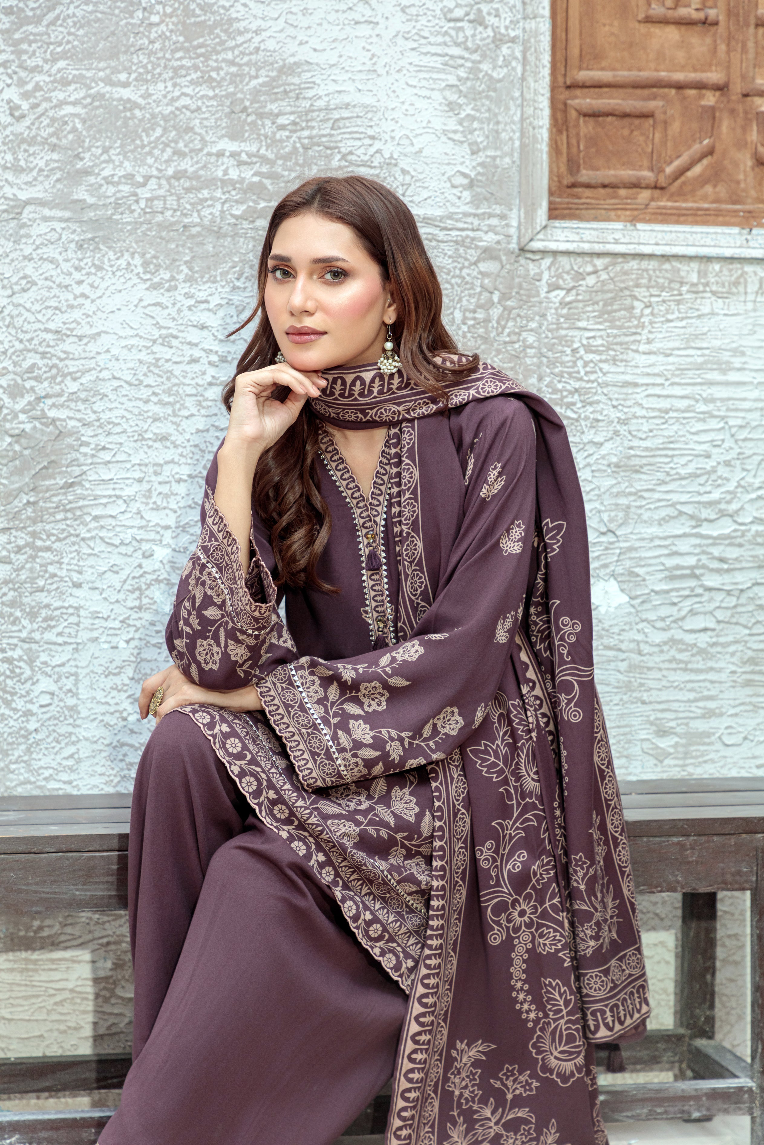 03-pc Pashmina Printed