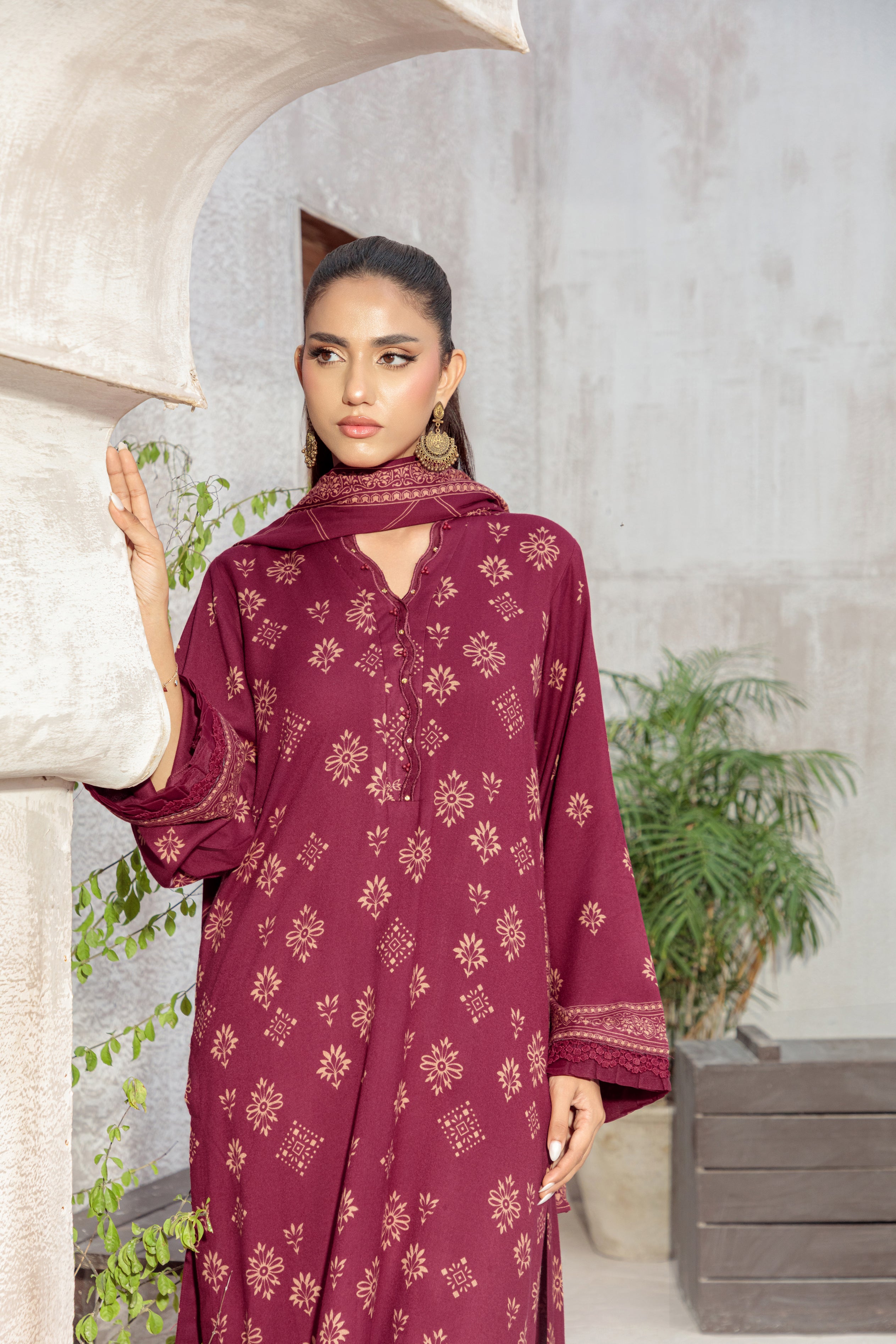 03-pc Pashmina Printed