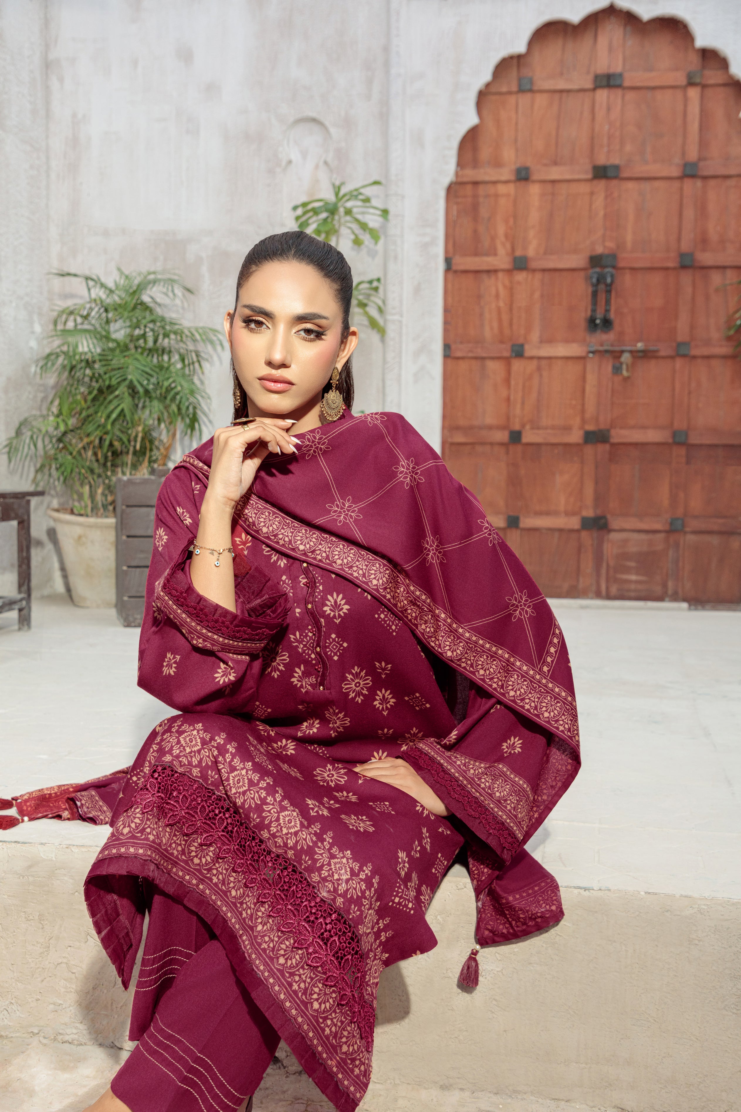 03-pc Pashmina Printed