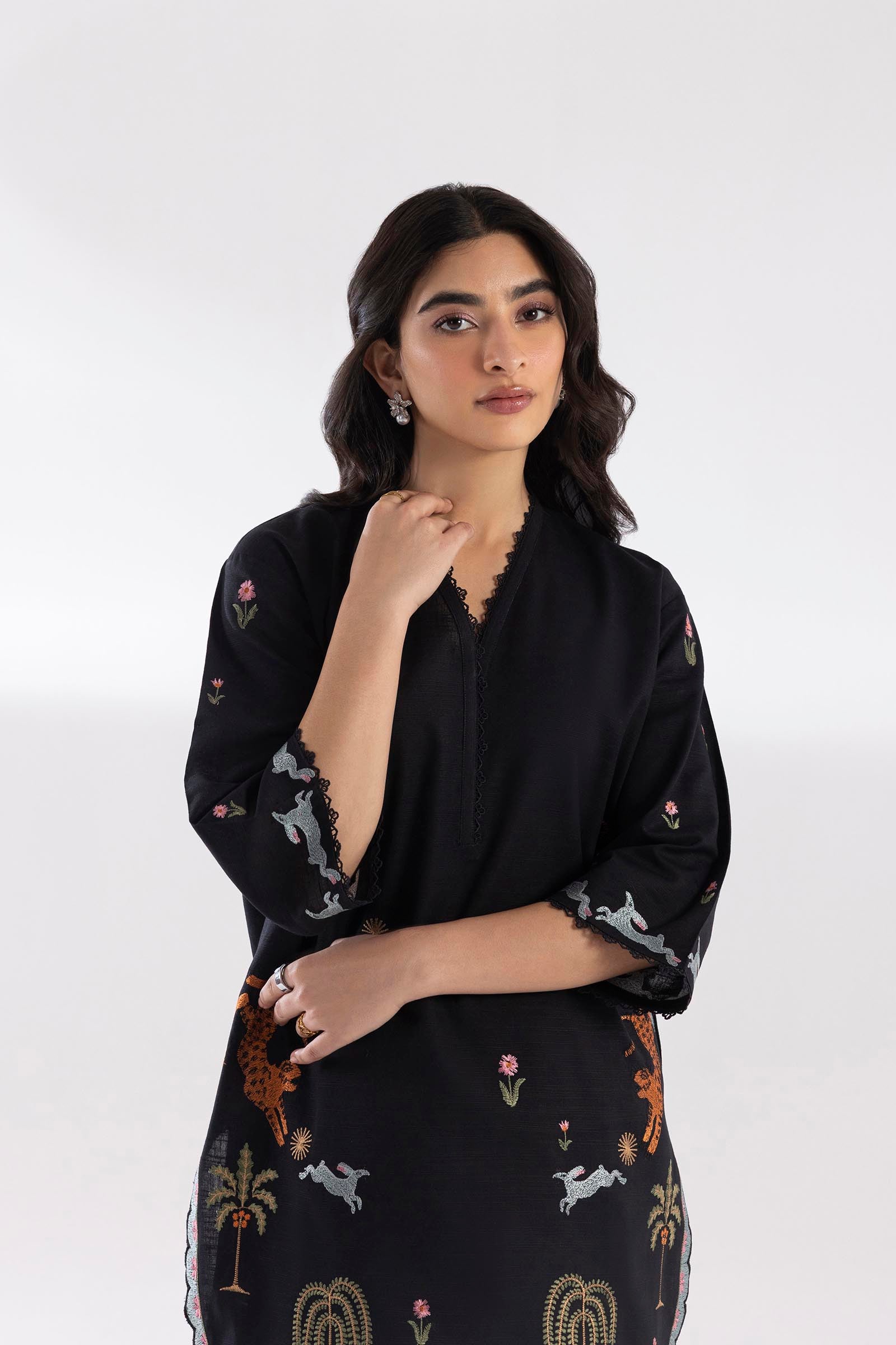 Embroidered Khaddar Shirt + Shalwar