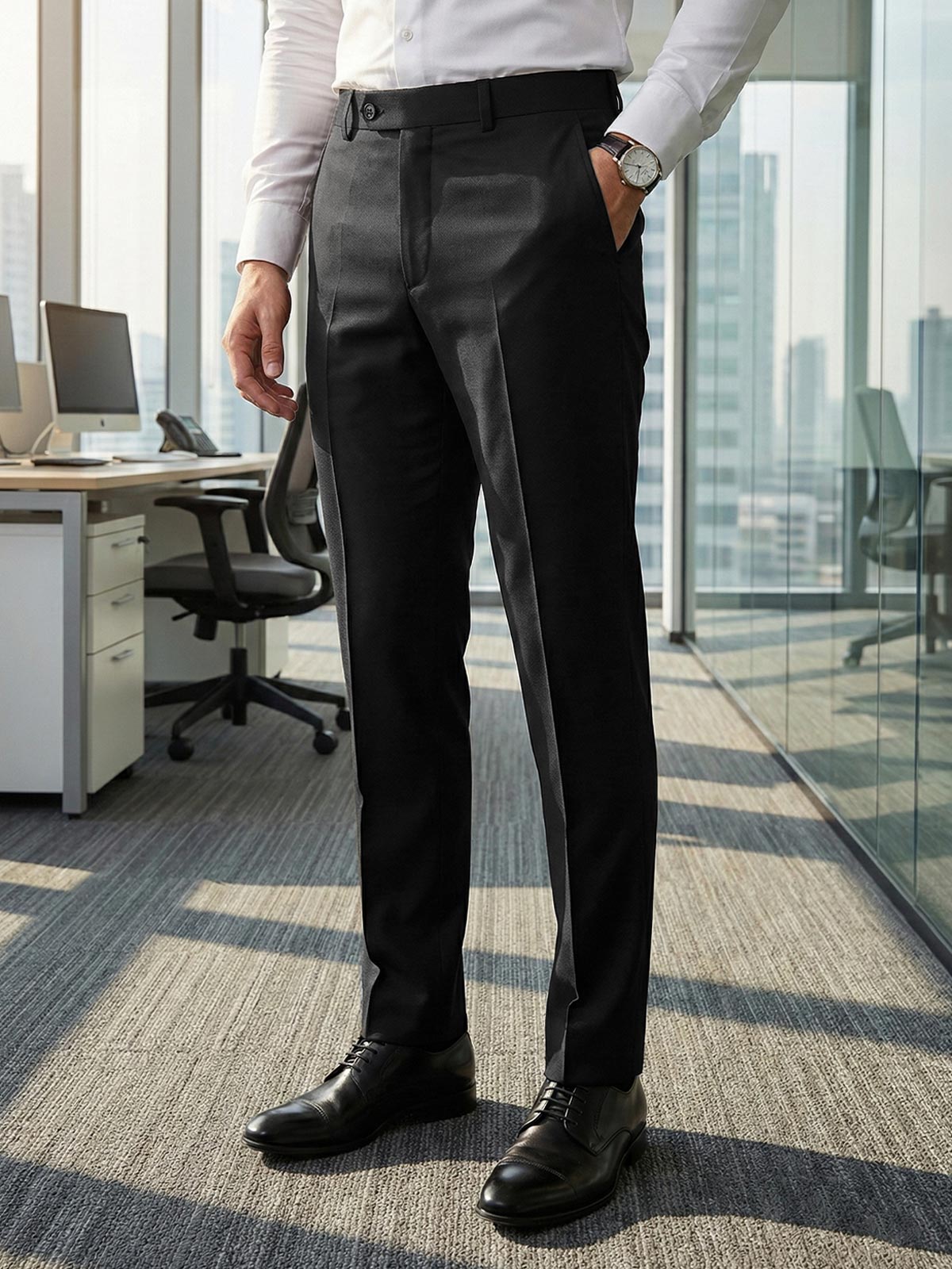 Black Plain Executive Formal Dress Pant