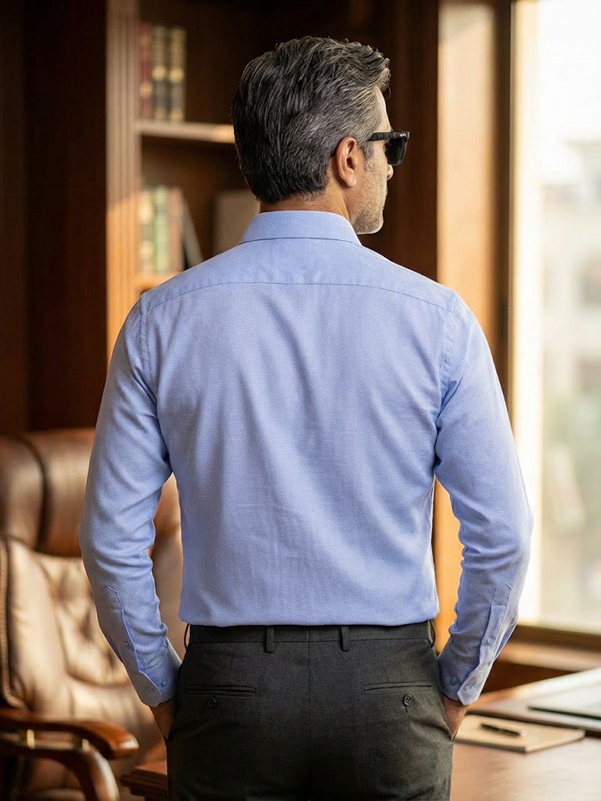 Blue Self, Cutaway Collar, Elite Edition, Mens Formal Shirt