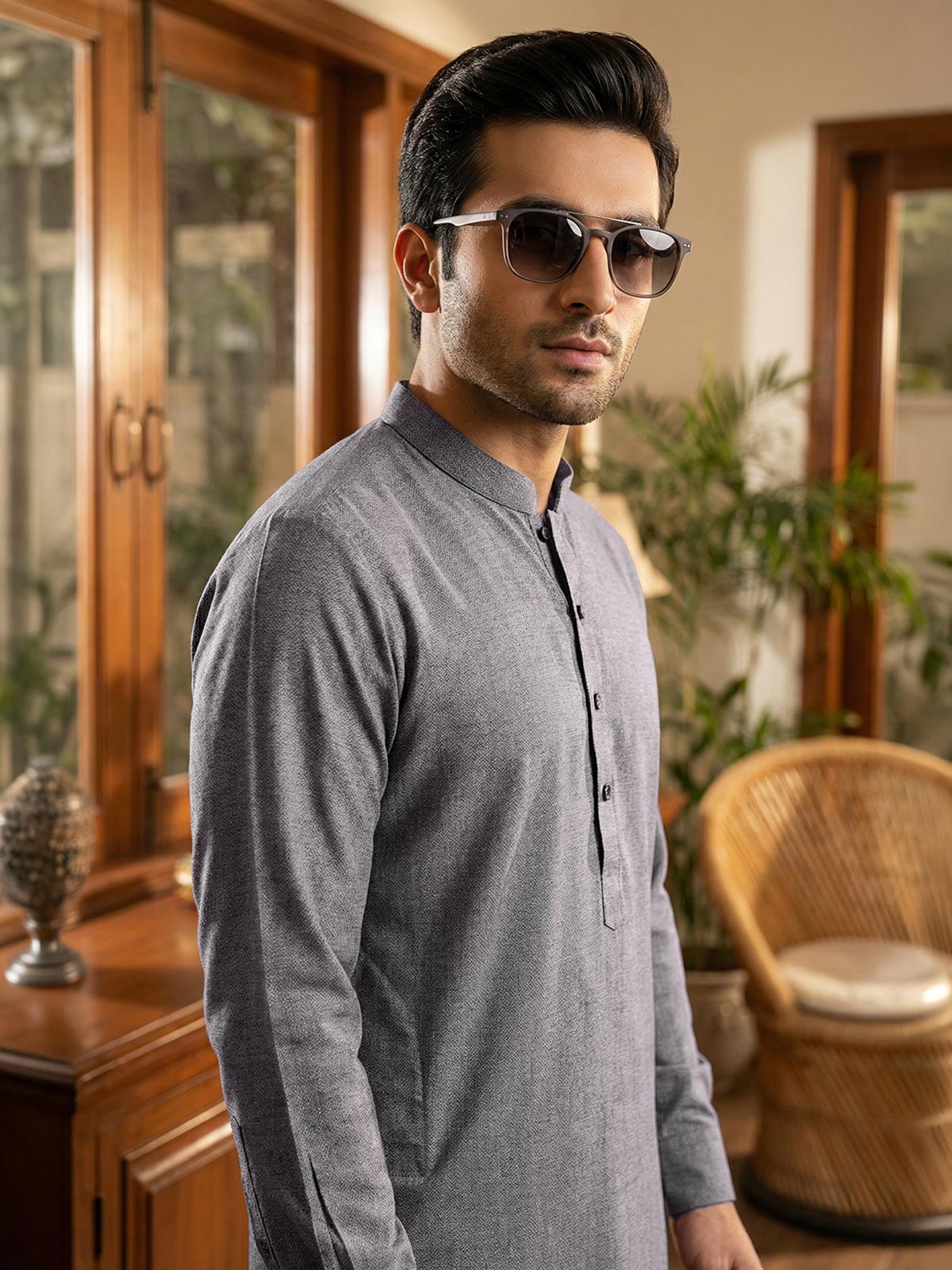 Light Grey Designer Kurta Shalwar