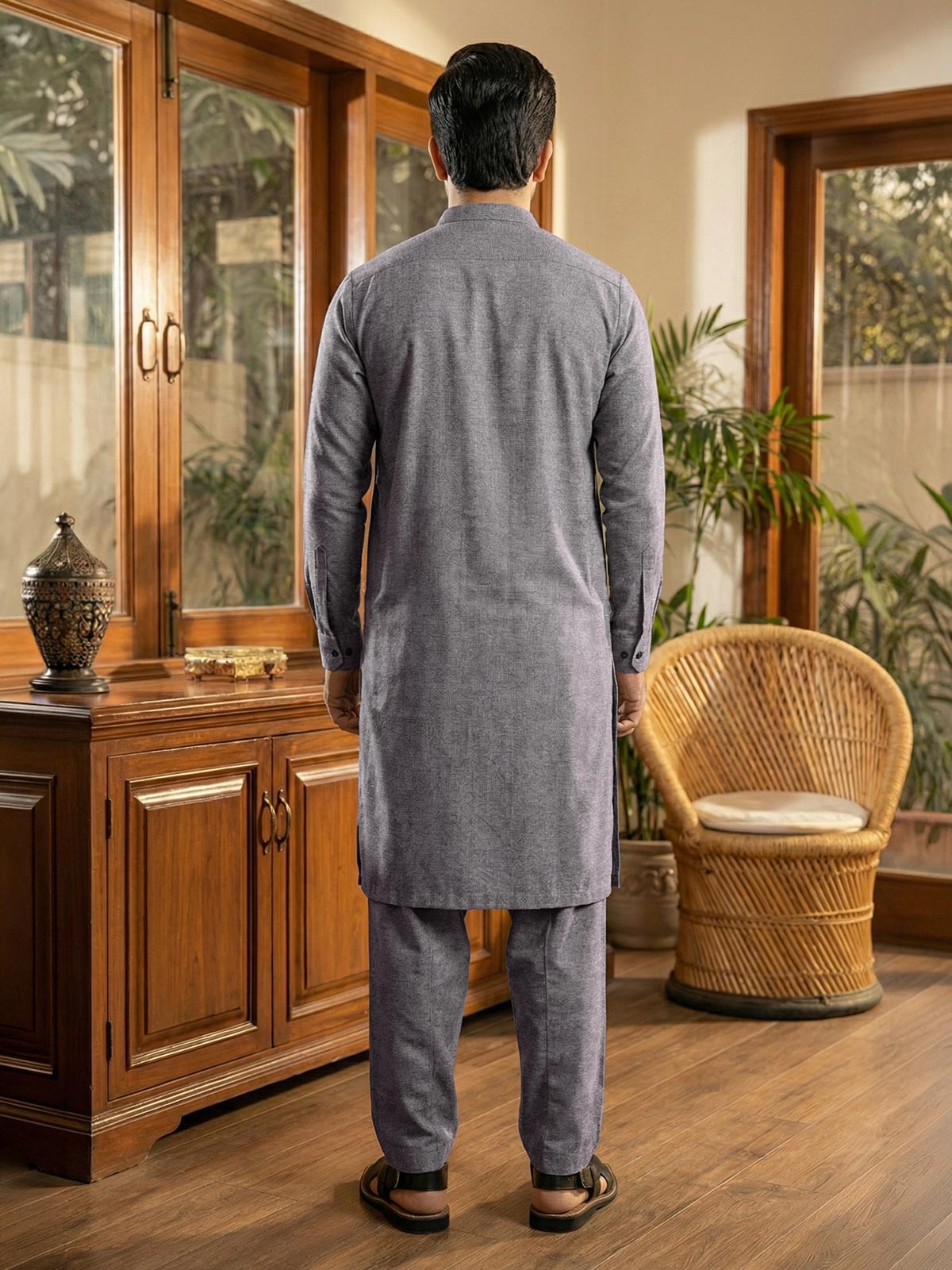 Light Grey Designer Kurta Shalwar