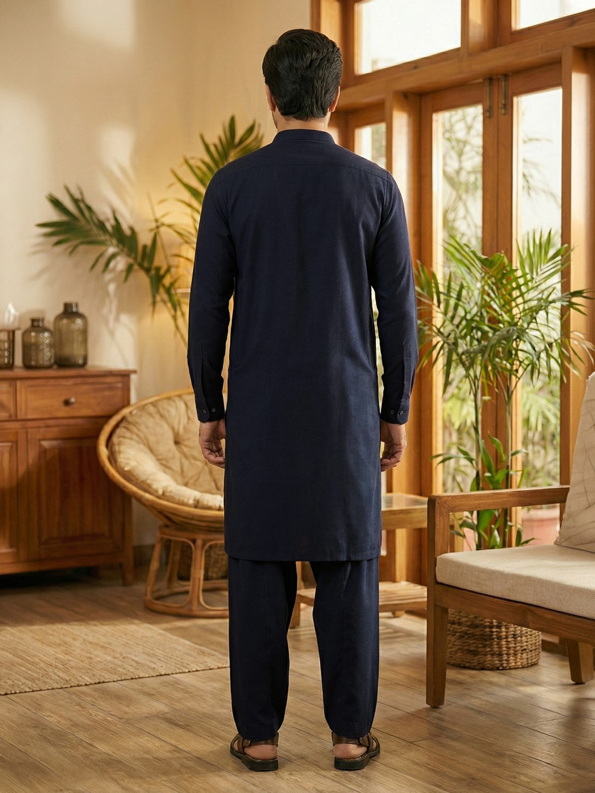 Navy Blue Designer Kurta Shalwar