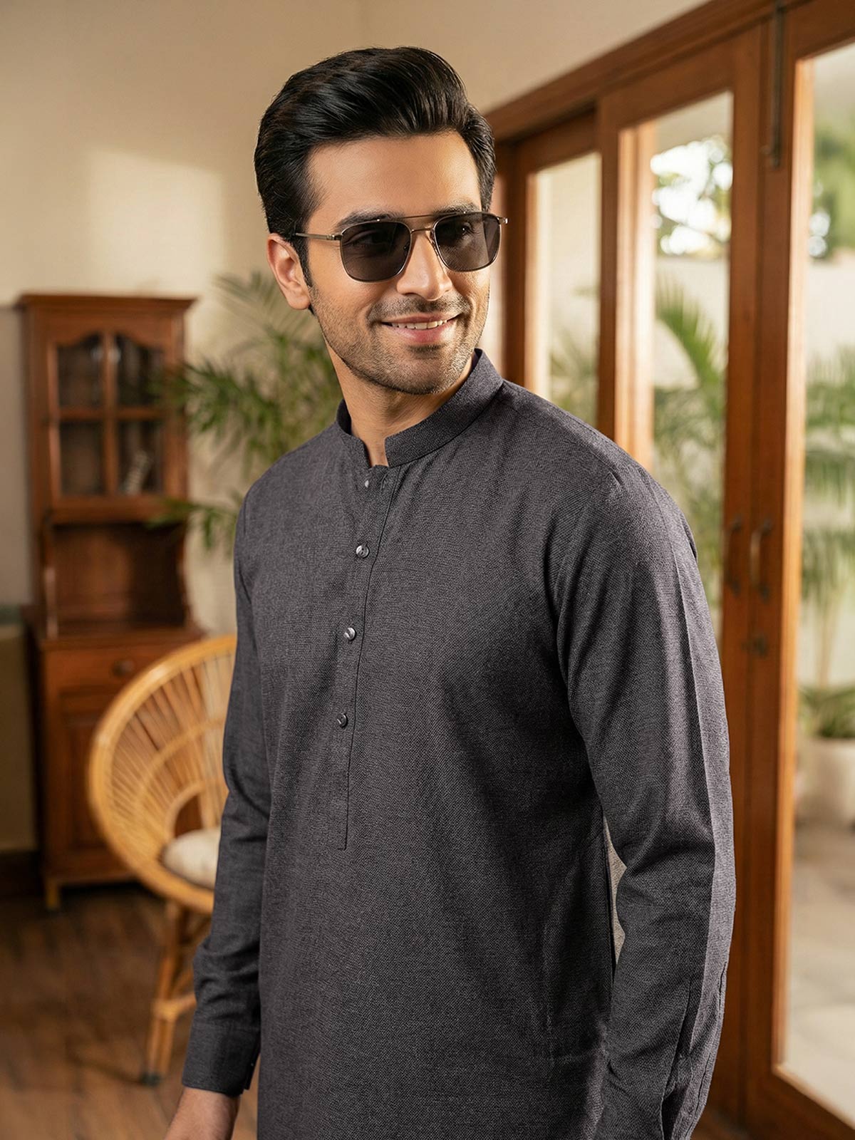 Charcoal Designer Kurta Shalwar