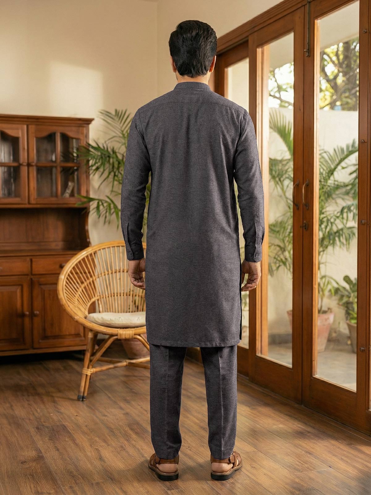 Charcoal Designer Kurta Shalwar