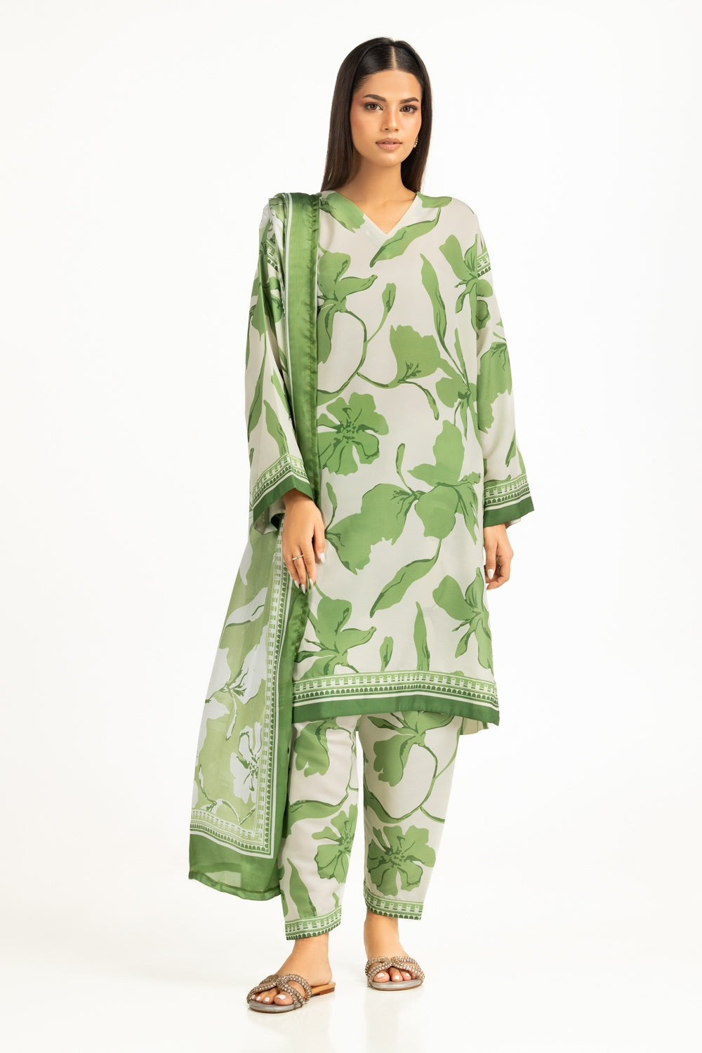 Satin Crinckle Printed Dupatta Ipd 44805