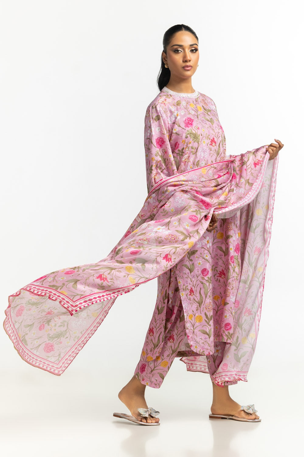 Satin Crincle Printed Dupatta Ipd 44572