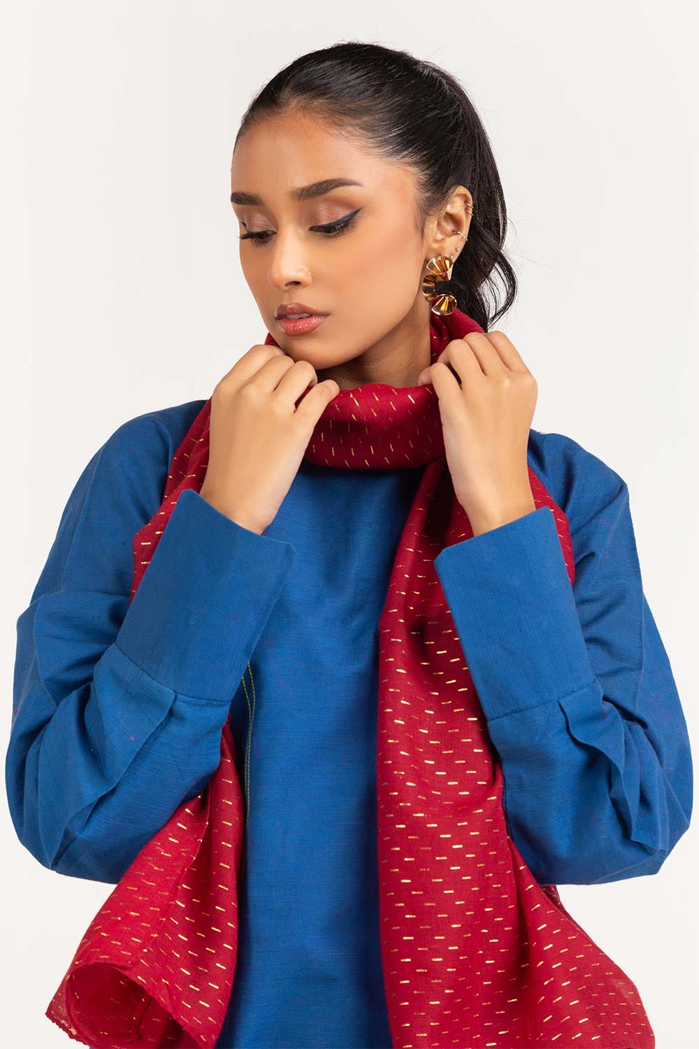 Red Foil Paper Shawl 23 04 C