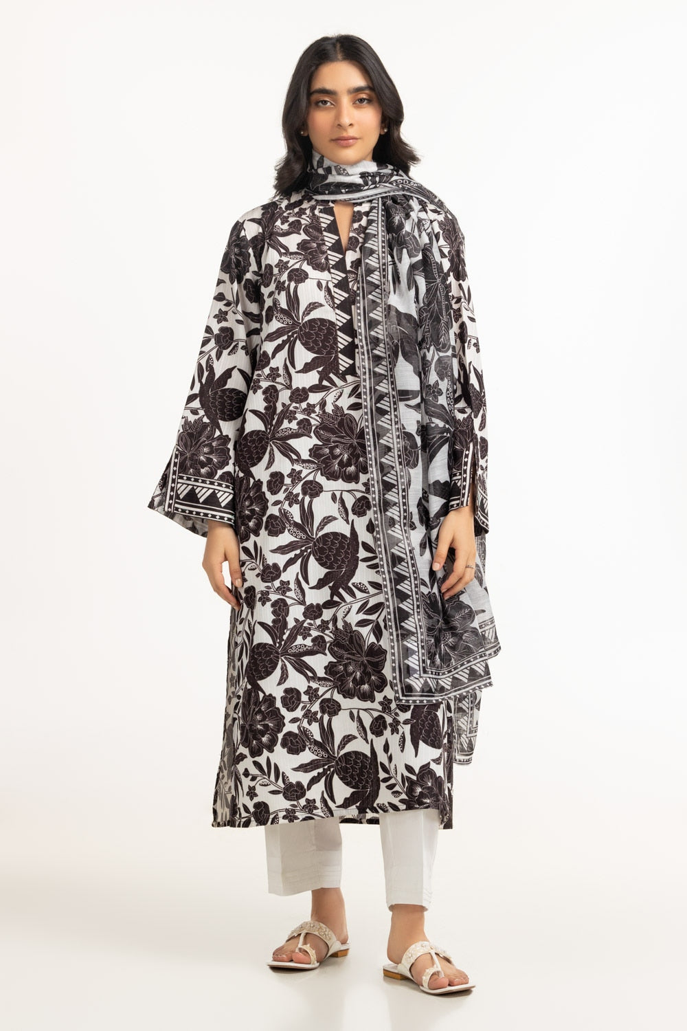 Textured Dobby Printed Shirt Ips 44679