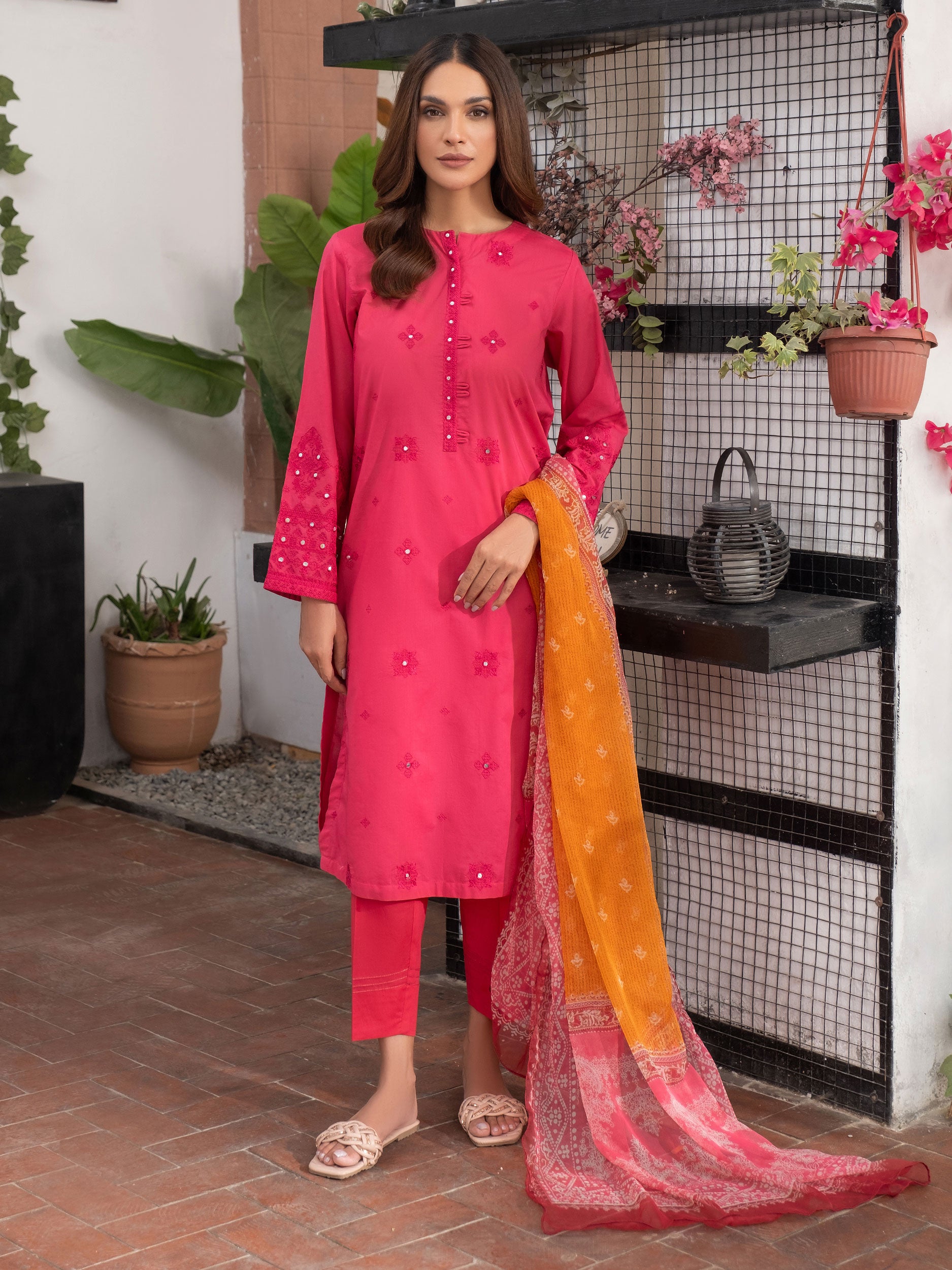 3-Pc Lawn Suit Embroidered