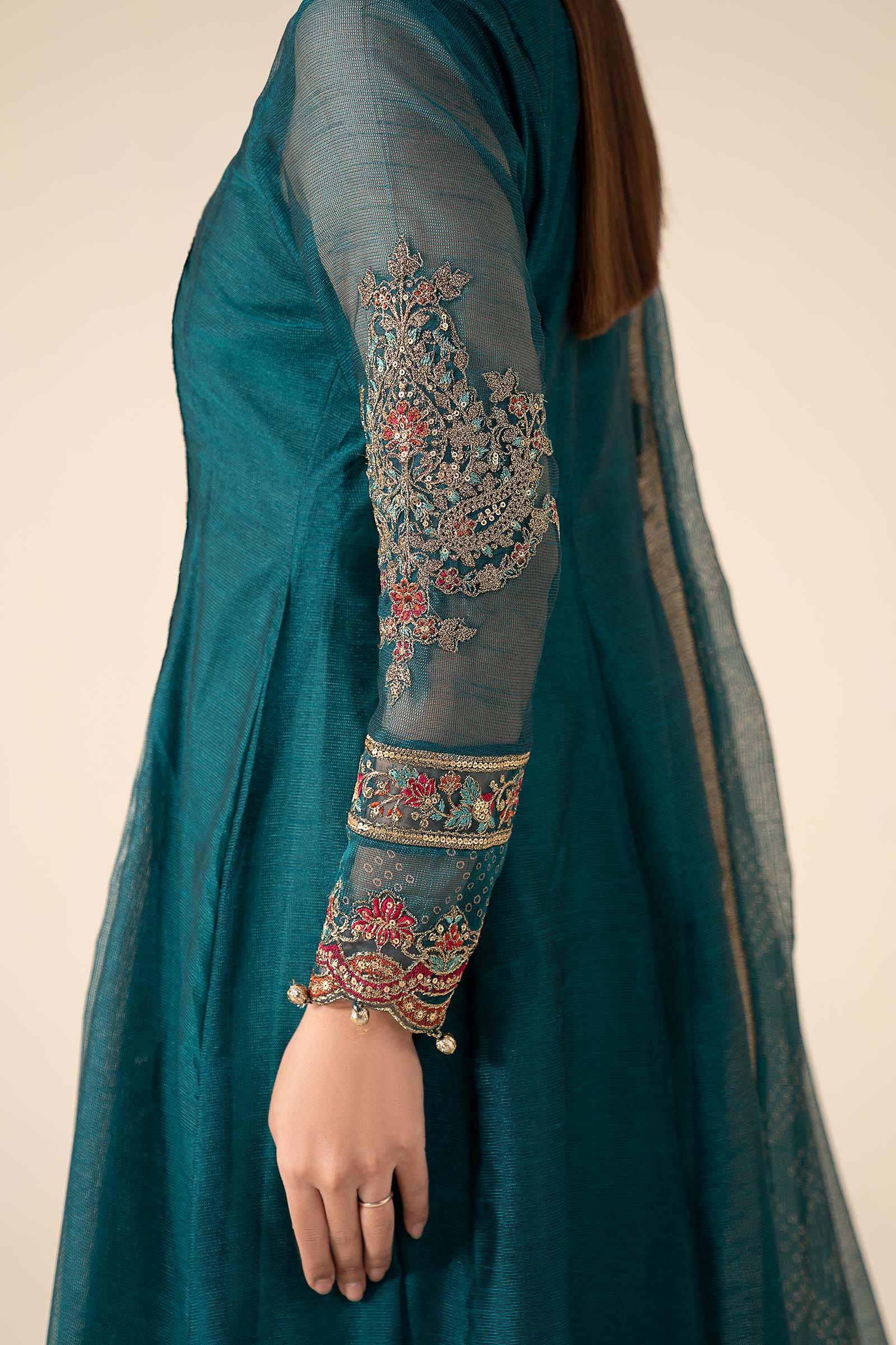 3-Pc Embroidered Cotton Net Suit