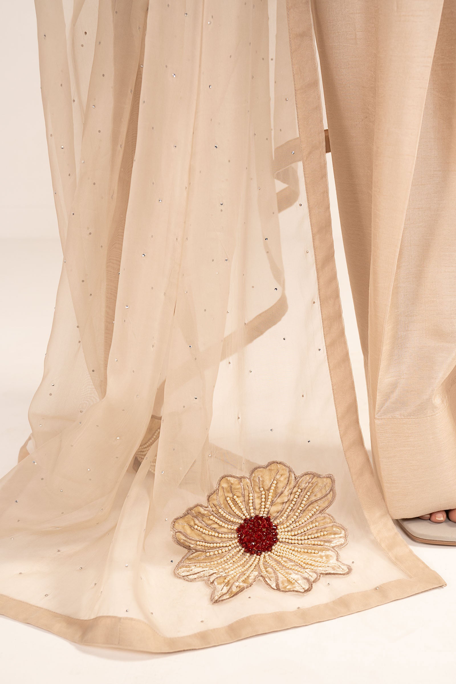 3-Pc Printed Raw Silk Suit