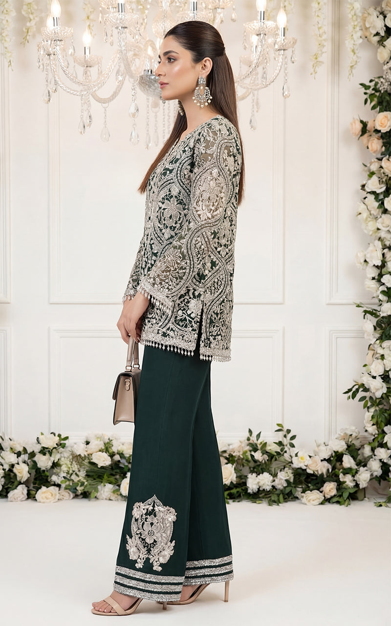 Embroidered Jacket With Trouser