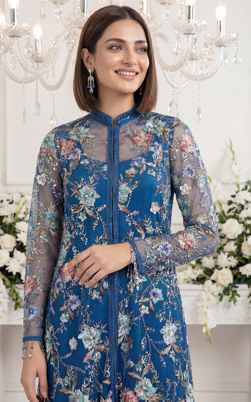 Embroidered Jakcet With Gown