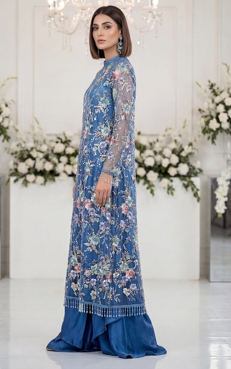 Embroidered Jakcet With Gown